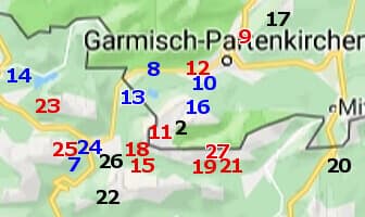 Übersicht Wanderungen bei Garmisch