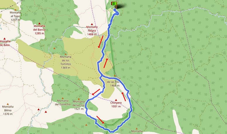 hiking map Chinyero