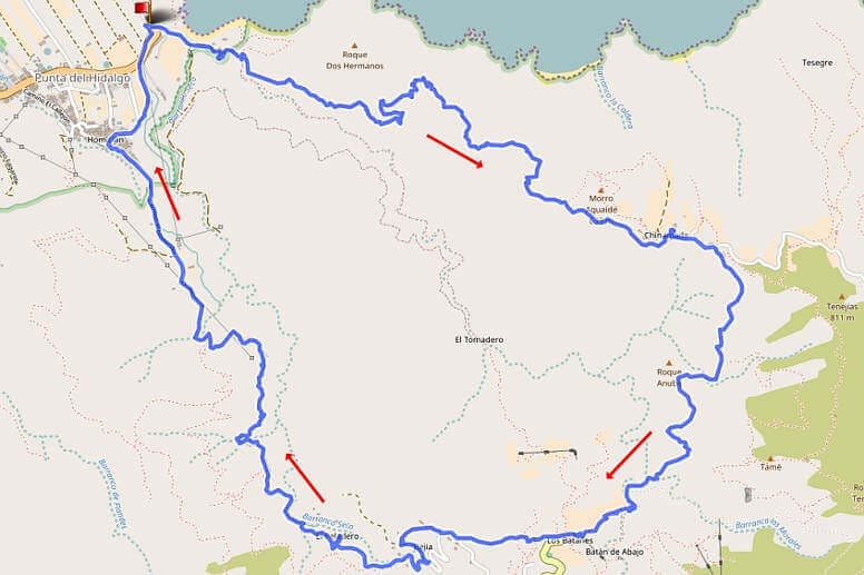 mapa de senderismo Bejia