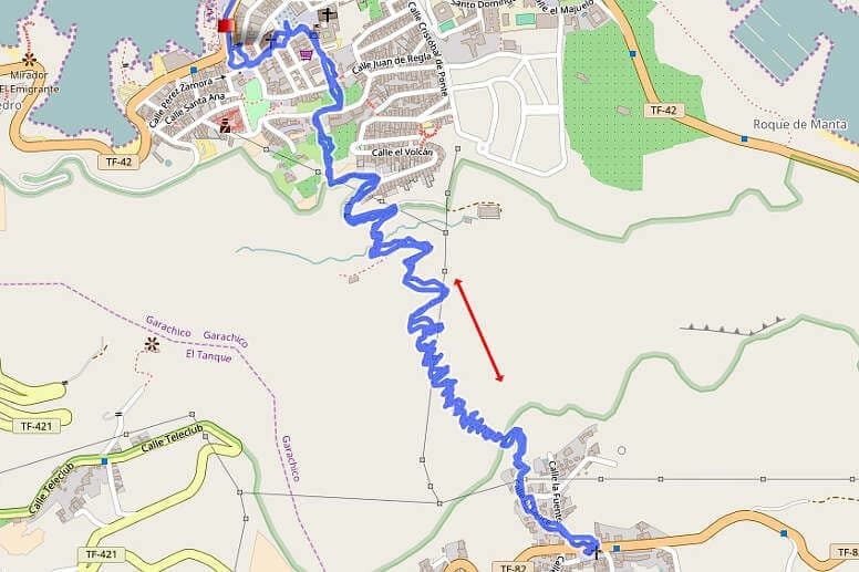 mapa de senderismo Garachico