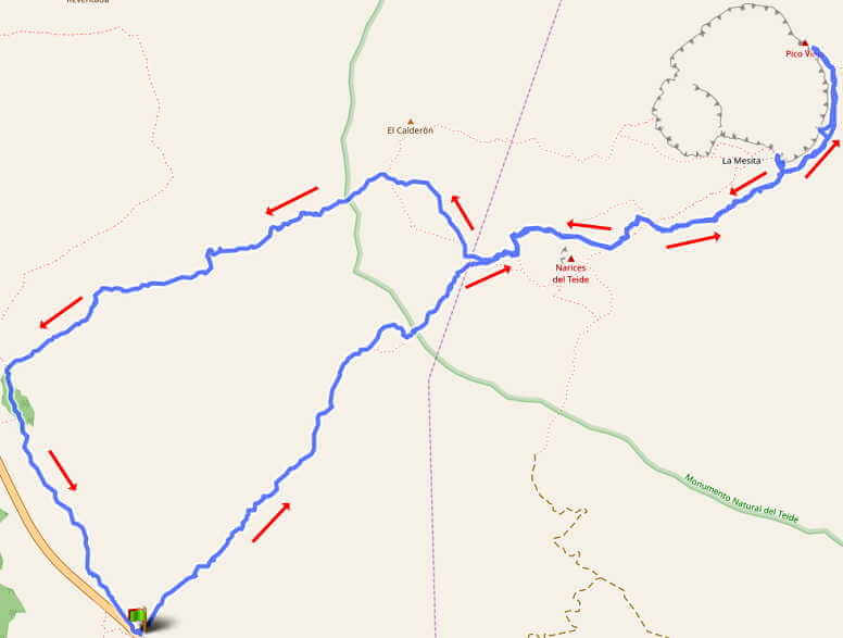 mapa de senderismo Pico Viejo
