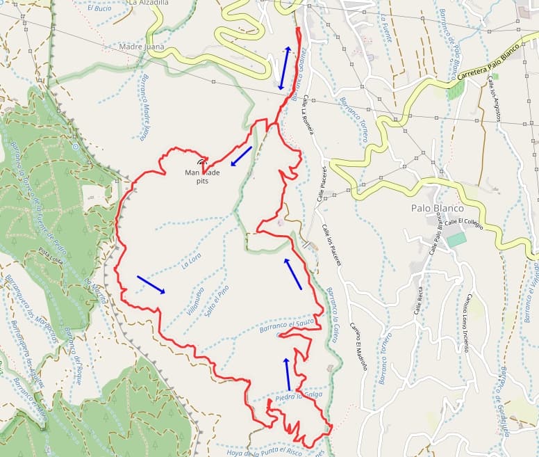 mapa de senderismo Risco Miguel